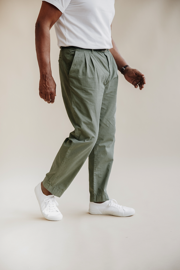Twill Double Pleated Pant